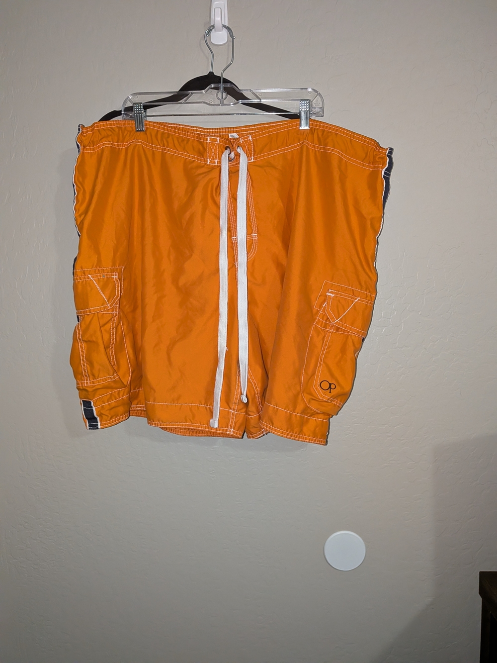 OP Orange Swim Trunks with White Drawstring